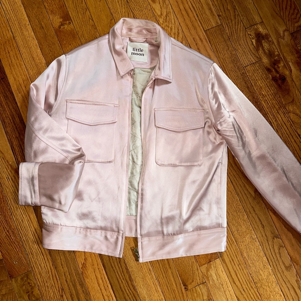 little moon pink satin jacket